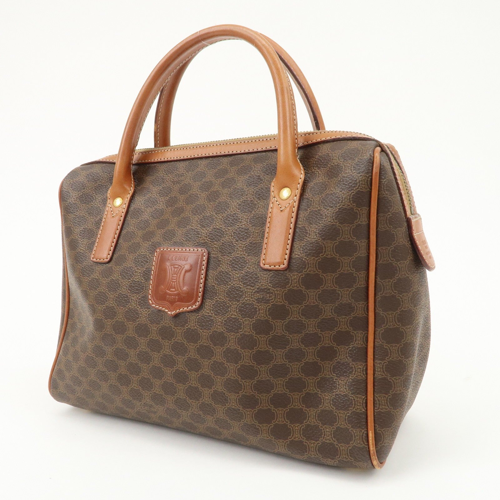 Celine Macadam Hand Bag - Brown, PVC Leather