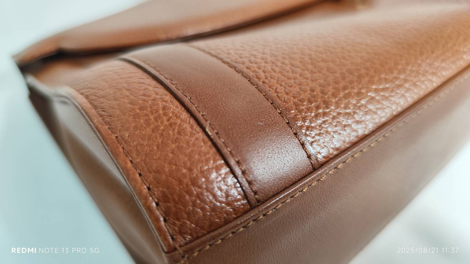 Burberry Vintage Top Handle Handbag - Brown, Leather