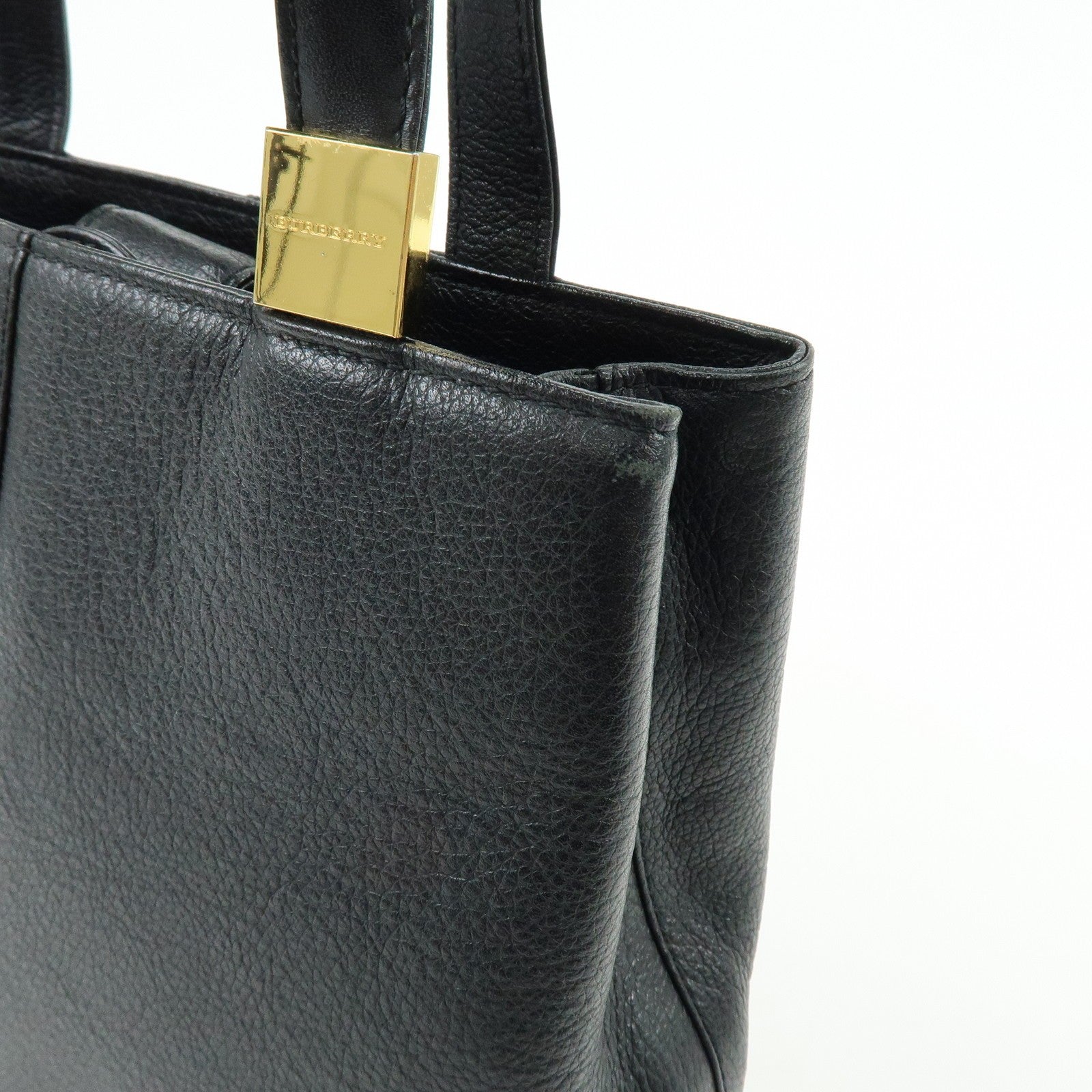 Burberry Mini Hand Bag - Black, Leather