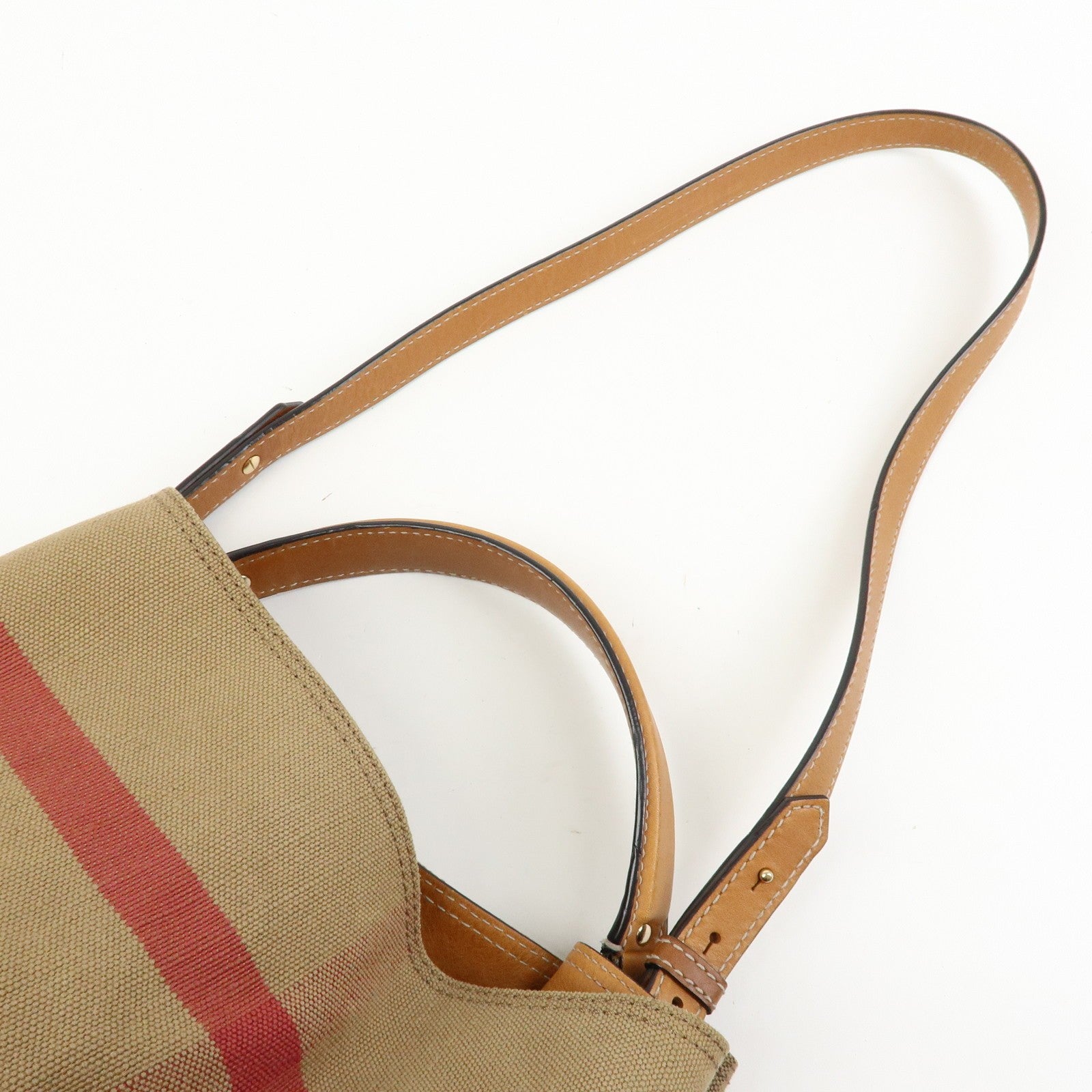 Burberry 2way Bag Shoulder Bag - Beige, Canvas and Leather