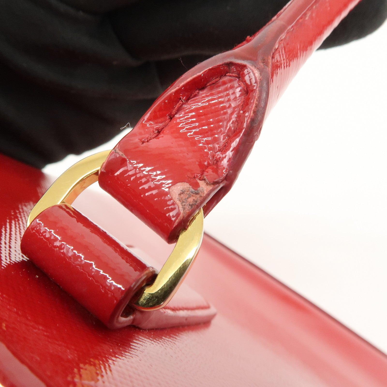 Prada BN2567 Hand Bag - Red, Patent Leather