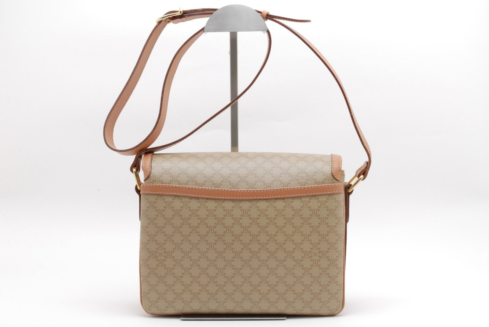 Celine Macadam Shoulder Bag - Beige, PVC Leather