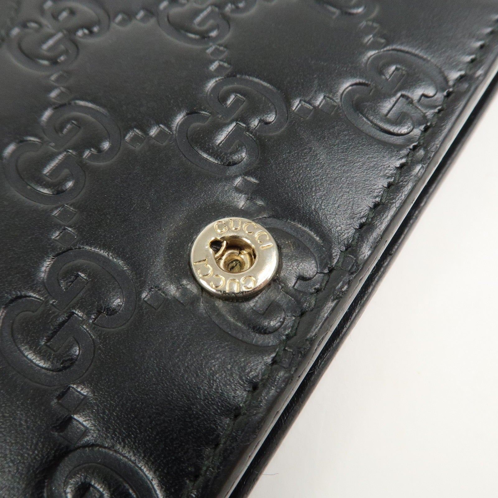 Gucci Interlocking G Guccissima Shoulder Wallet - Black, Leather
