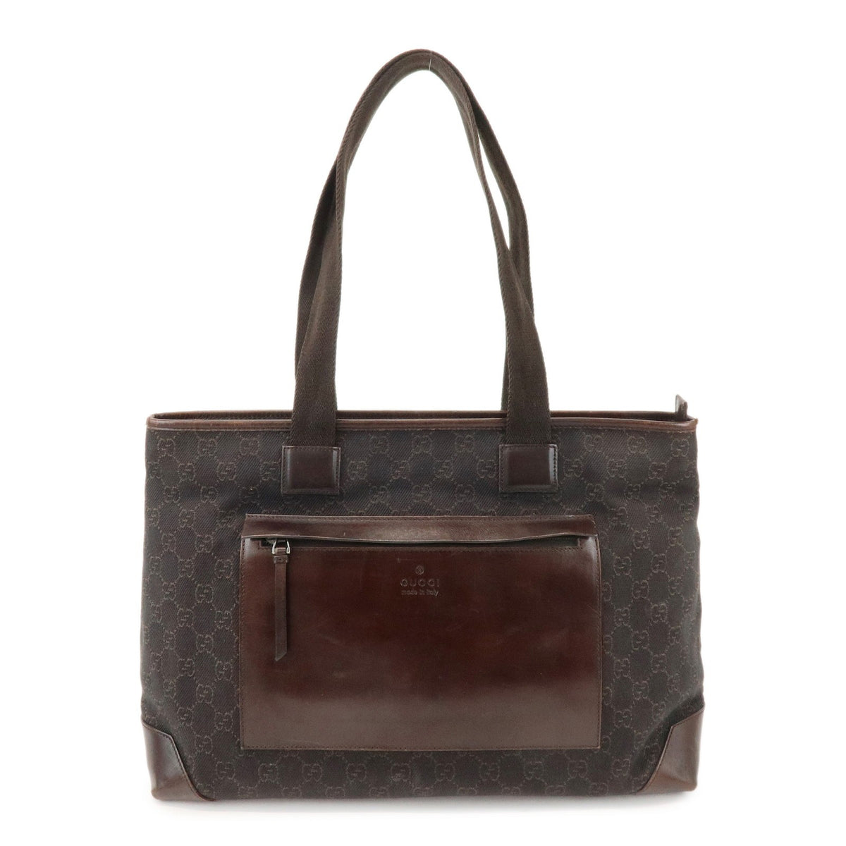 Gucci Tote Bag - Dark Brown, GG Canvas, Leather