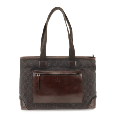 Gucci Tote Bag - Dark Brown, GG Canvas, Leather