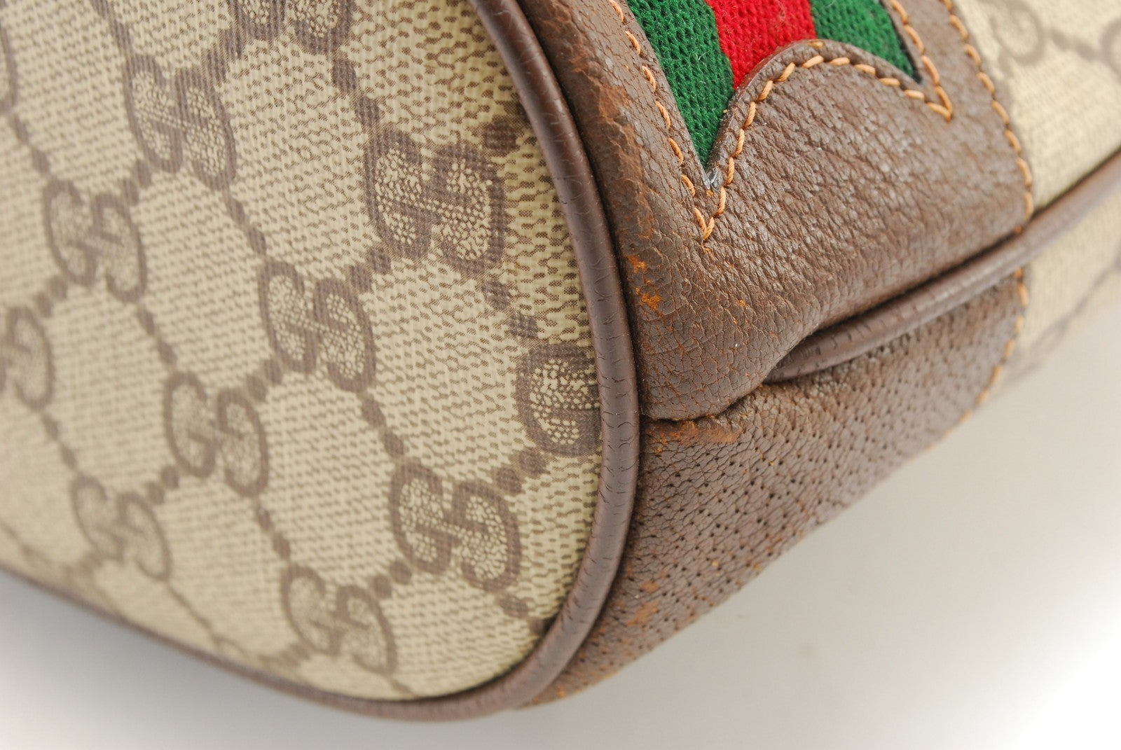 Gucci Vintage GG Sherry Line Shoulder Bag - Brown, PVC Leather