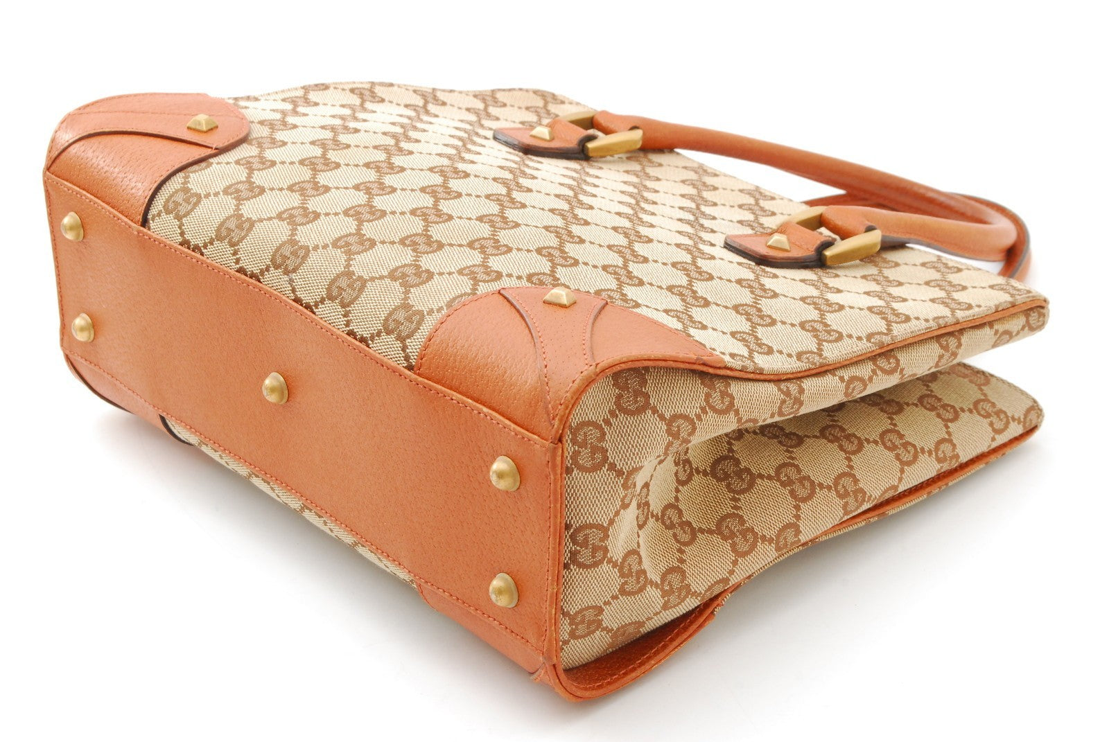 Gucci Vintage GG Tote Bag - Orange Brown, Canvas Leather