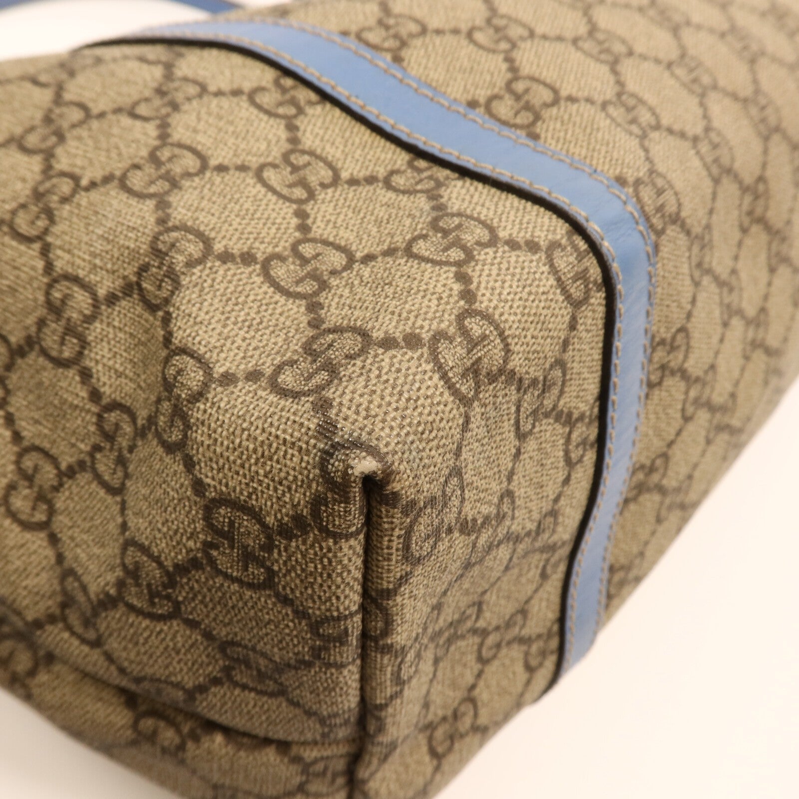 Gucci GHW GG Supreme Medium Joy Tote Bag - Brown/Blue, Coated Canvas