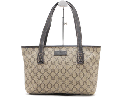 Gucci GG Supreme Tote Bag - Brown, PVC Leather