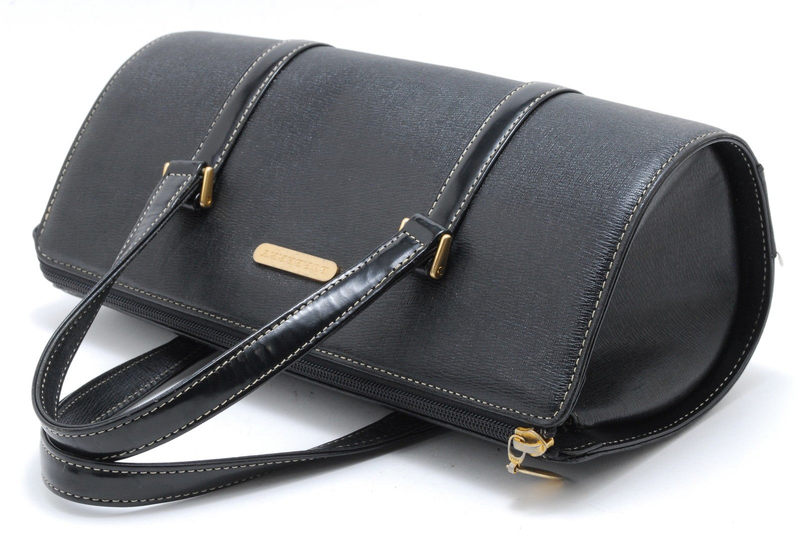 Burberry Vintage Hand Tote Bag - Black, Leather