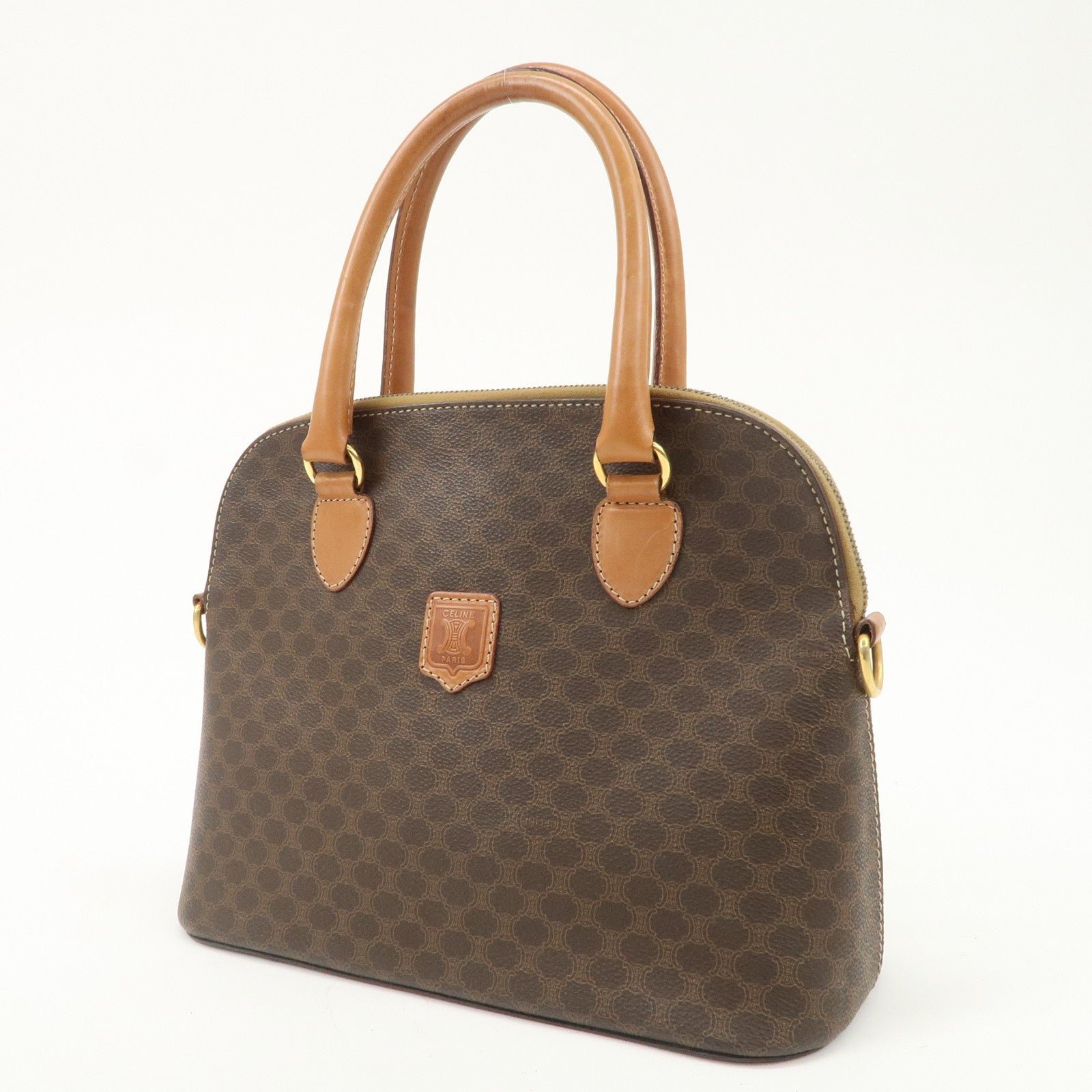 Celine Macadam Hand Bag - Brown, PVC Leather