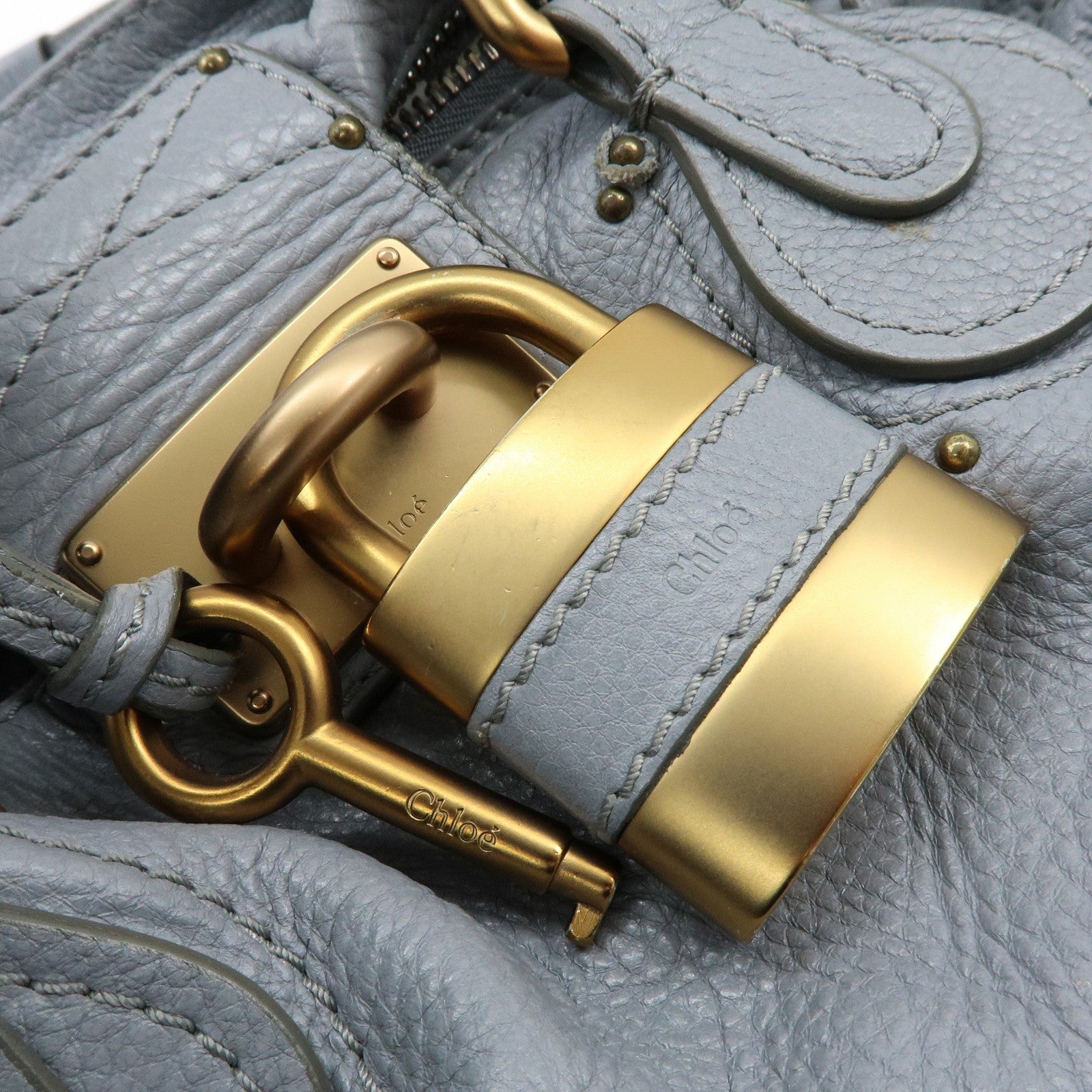 Chloe Paddington Hand Bag - Gray, Leather