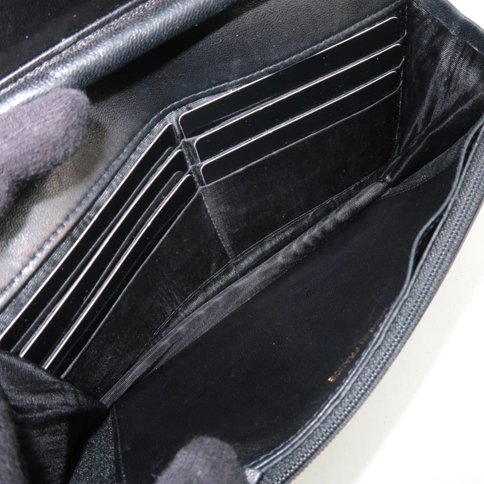 CHANEL Caviarskin Chain Wallet WOC Shoulder Bag - Black, Caviarskin