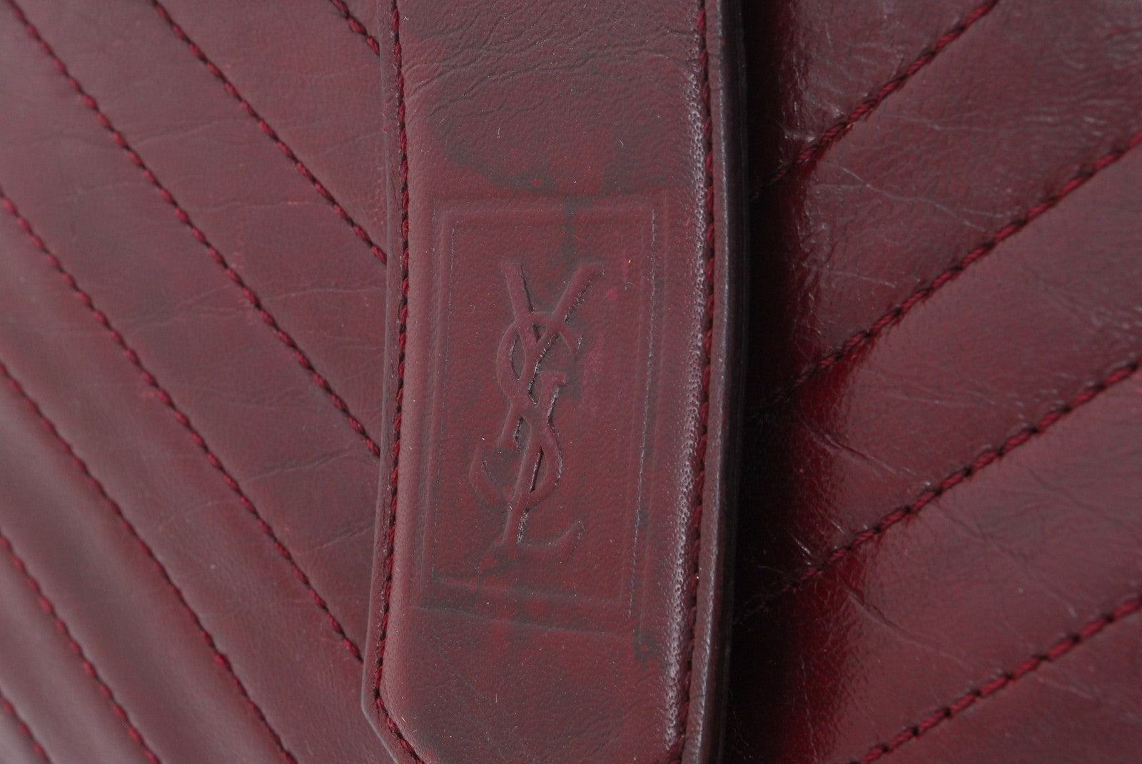 Saint Laurent Yves Clutch Bag - Red Bordeaux, Leather