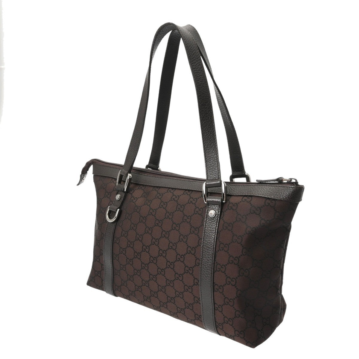 Gucci GG Pattern Tote Bag - Brown, GG Nylon/Leather