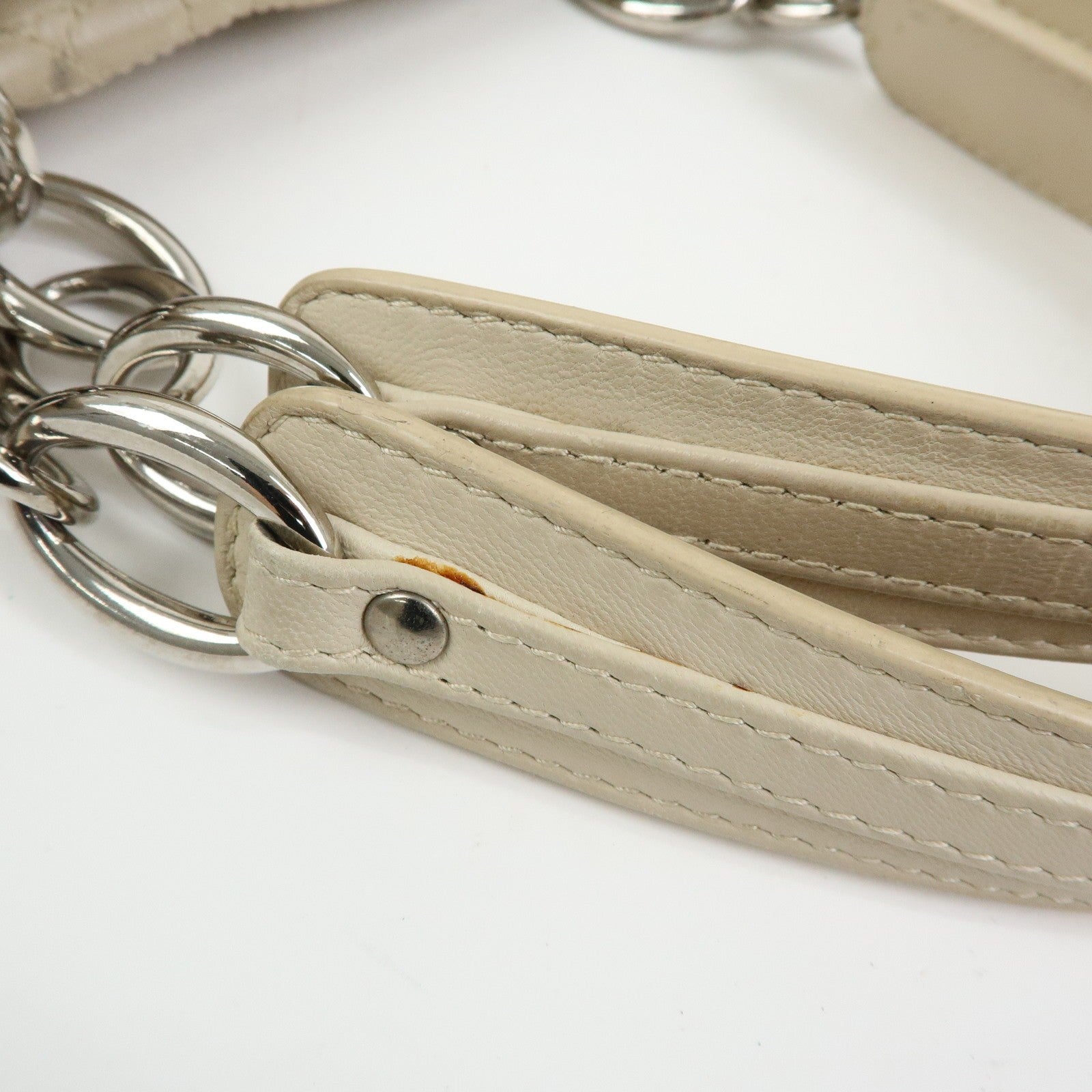 Christian Dior Lady Dior Hand Bag - Ivory, Lamb Skin