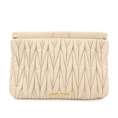 Miu Miu Clutch Bag - Beige, Nappa Leather