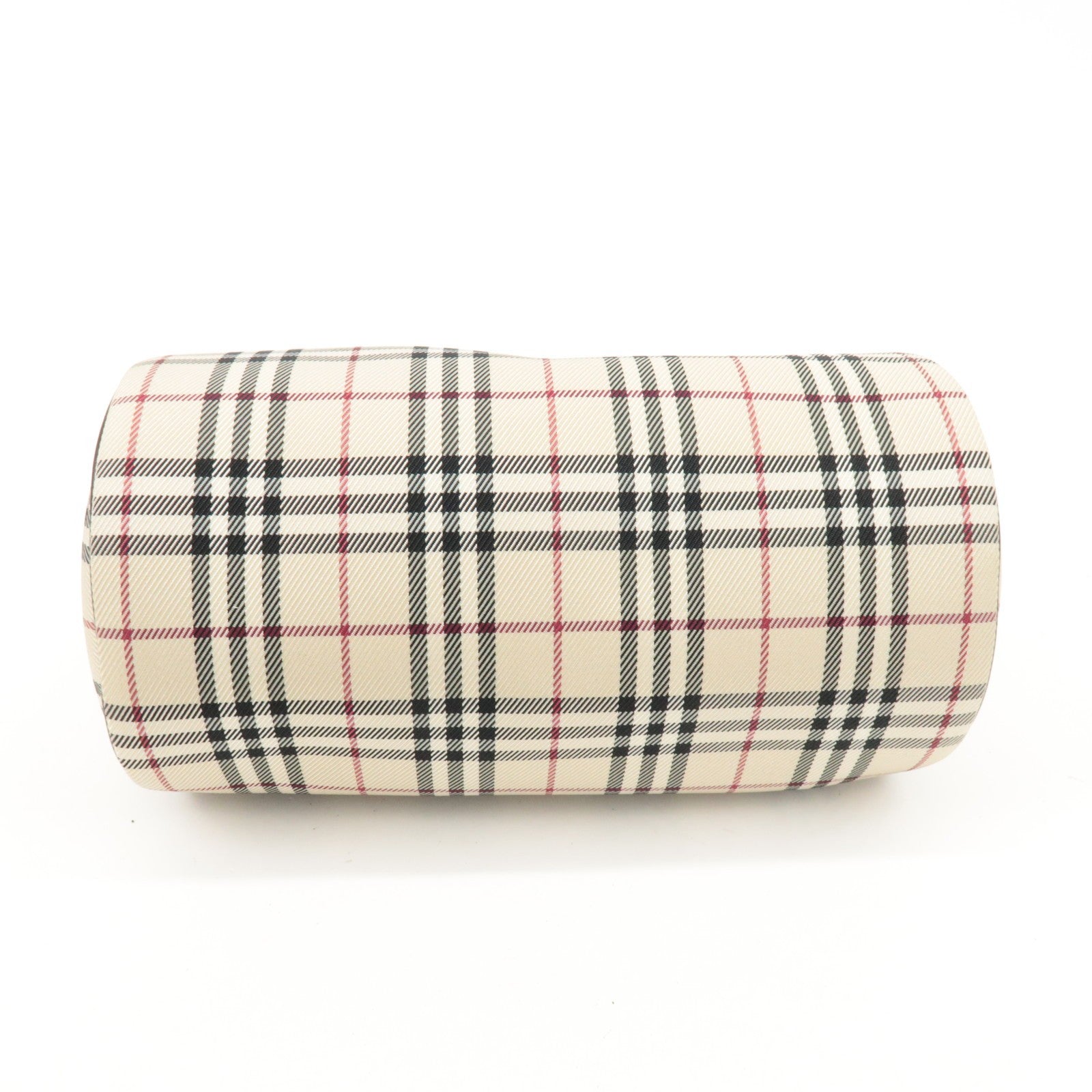Burberry Nova Plaid Hand Bag - Beige Brown, Leather Canvas