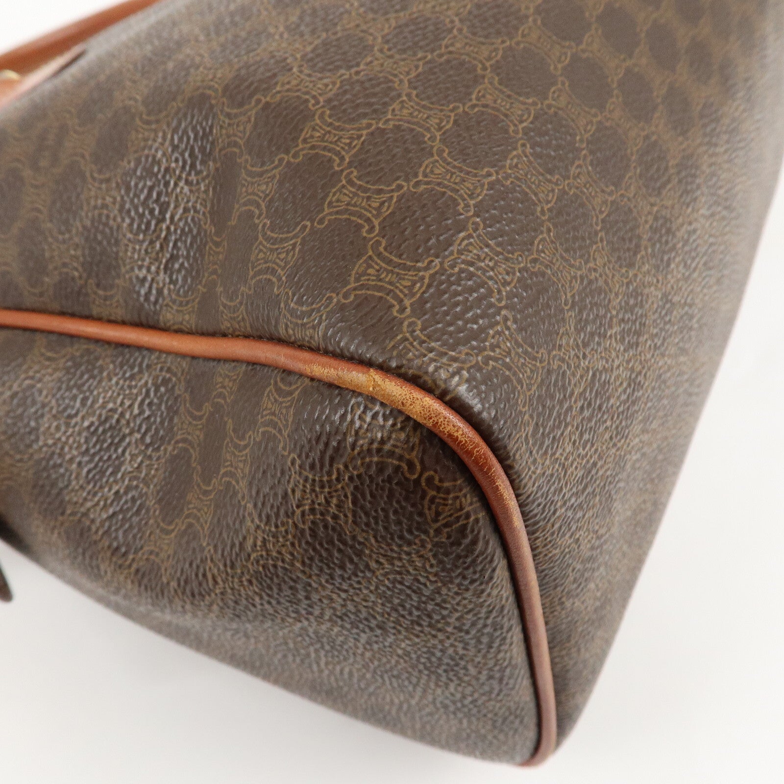 Celine Macadam PVC Leather Boston Bag - Brown, PVC, Leather