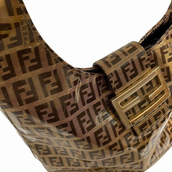 Fendi Zucchino Handbag - Brown, Patent Leather