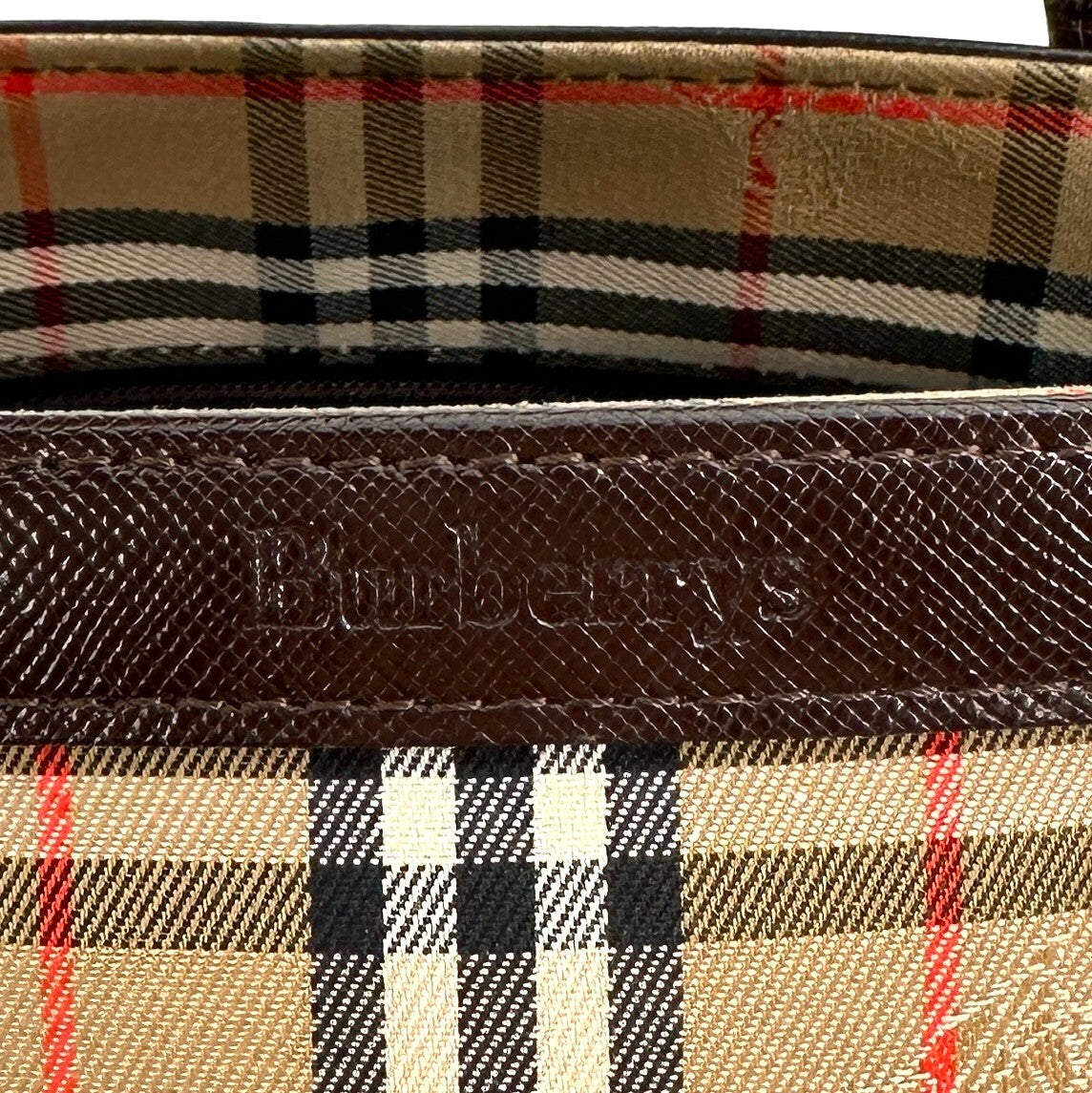 Burberry Nova Check Tote Bag - Brown, Canvas, Leather