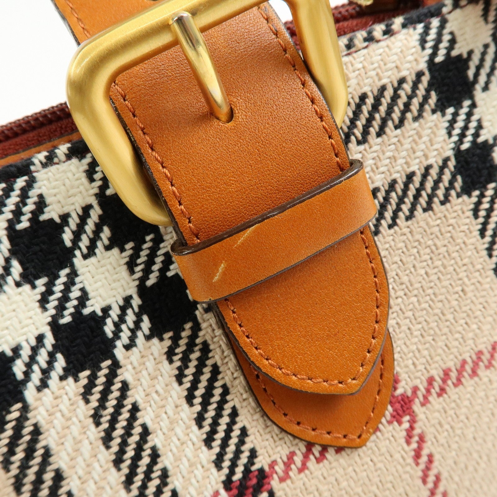 Burberry Nova Plaid Tote Bag - Beige, Canvas