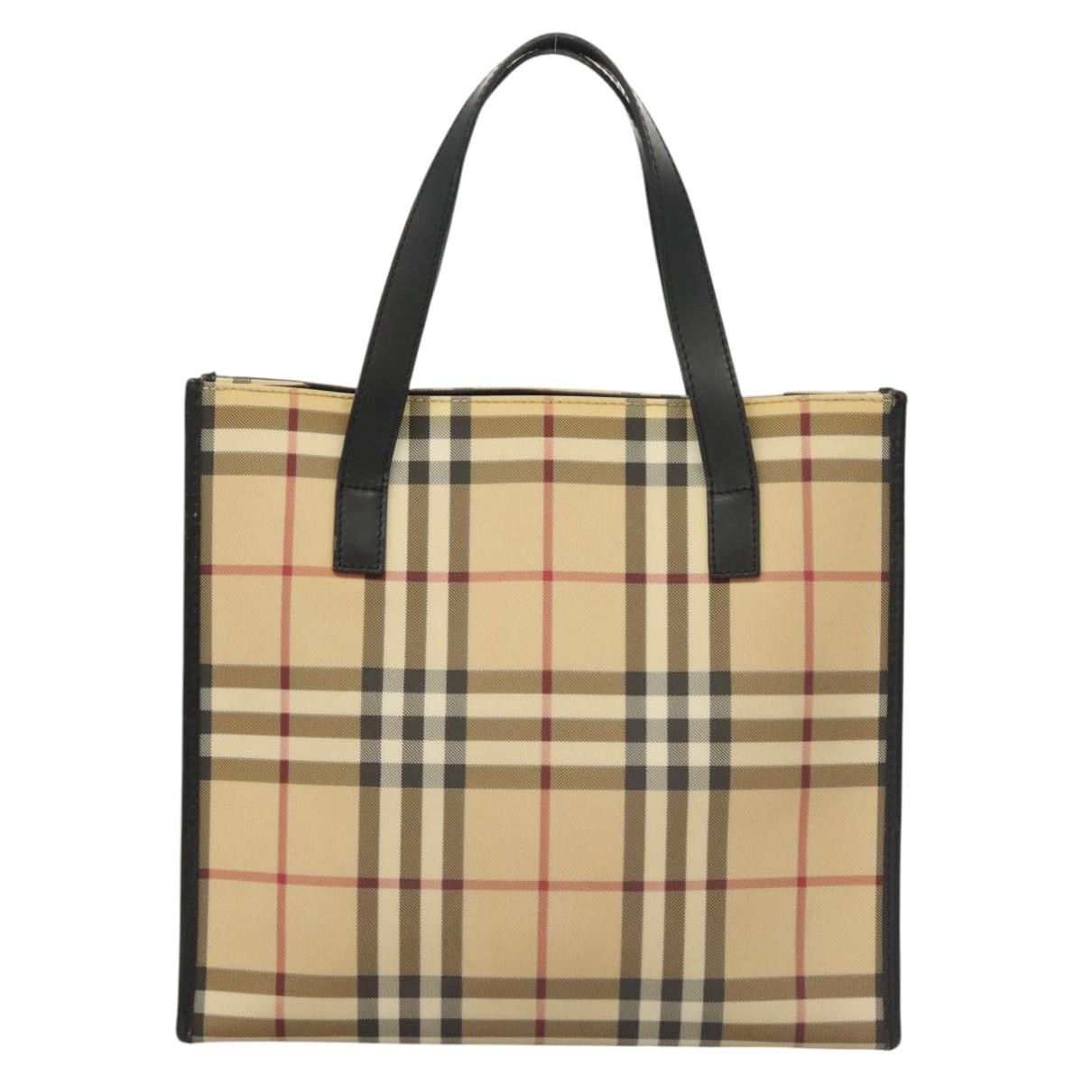 Burberry Nova Check Hand Bag - Beige/Silver/Black, PVC