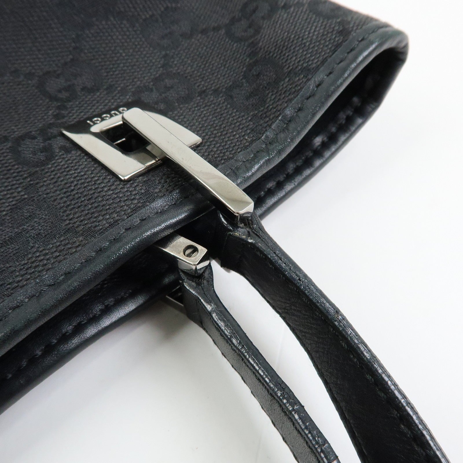 Gucci Tote Bag - Black, GG Canvas, Leather