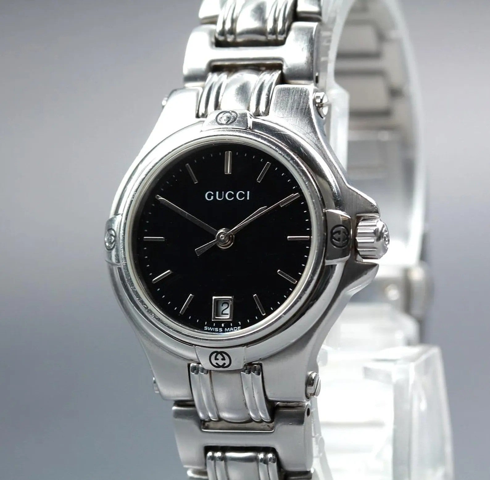 Gucci 9040L Wristwatch - Black, Stainless Steel