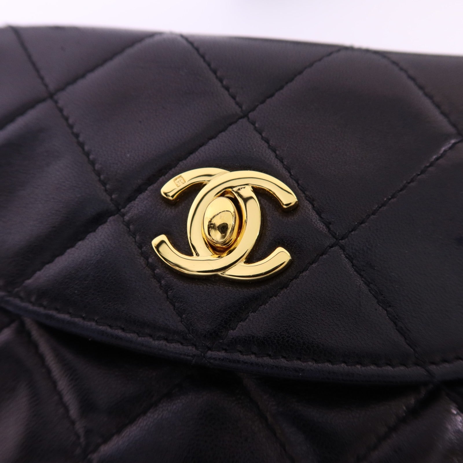 CHANEL CC GHW Waist Bag - Black, Lambskin Leather
