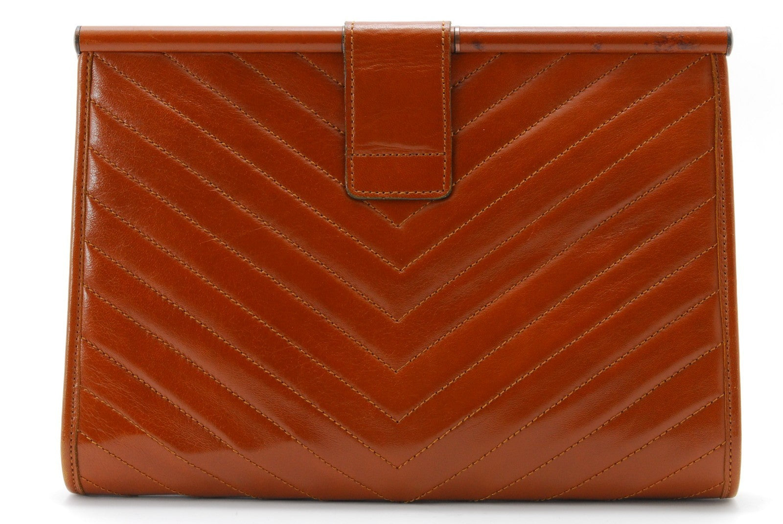 Saint Laurent Yves Saint Laurent Clutch Bag - Brown, Leather
