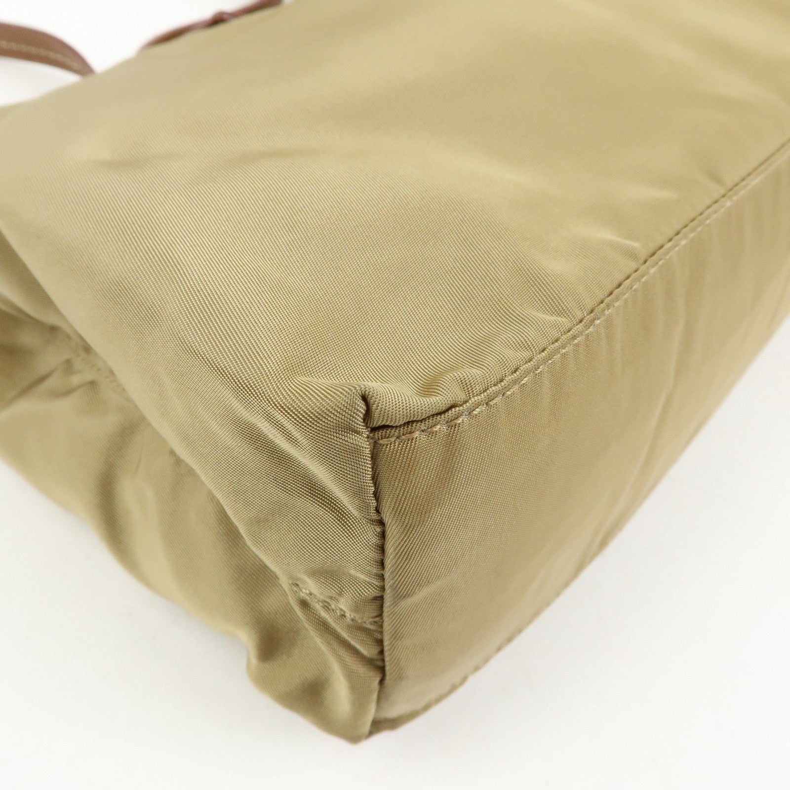 Prada Triangle Logo Tote Bag - Khaki, Nylon
