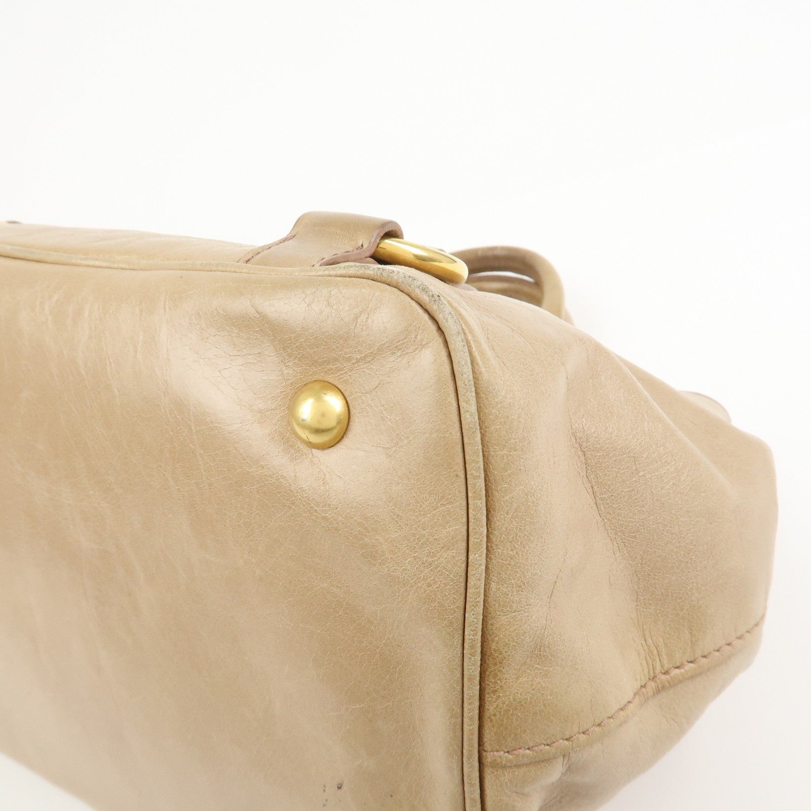 Miu Miu 2Way Hand Bag - Beige, Leather