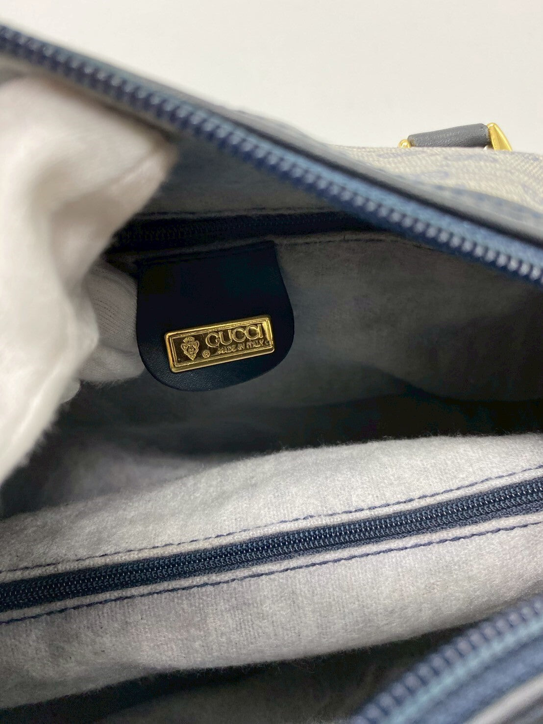 Gucci Micro GG Mini Boston Bag - Navy, PVC