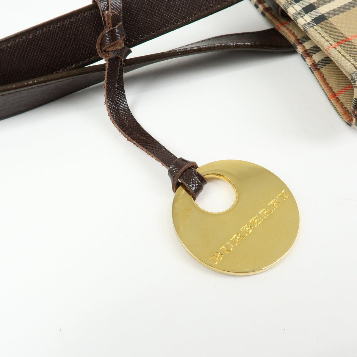 Burberry Nova Plaid Tote Bag - Beige, Canvas and Leather