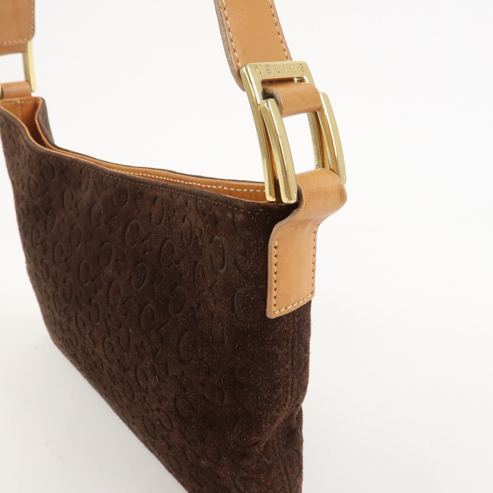 Celine C Macadam Shoulder Bag - Brown, Suede Leather