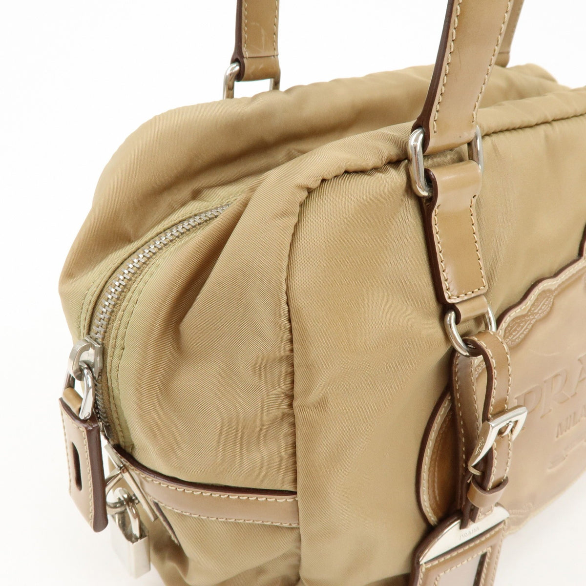 Prada Shoulder Bag - Beige, Nylon and Leather