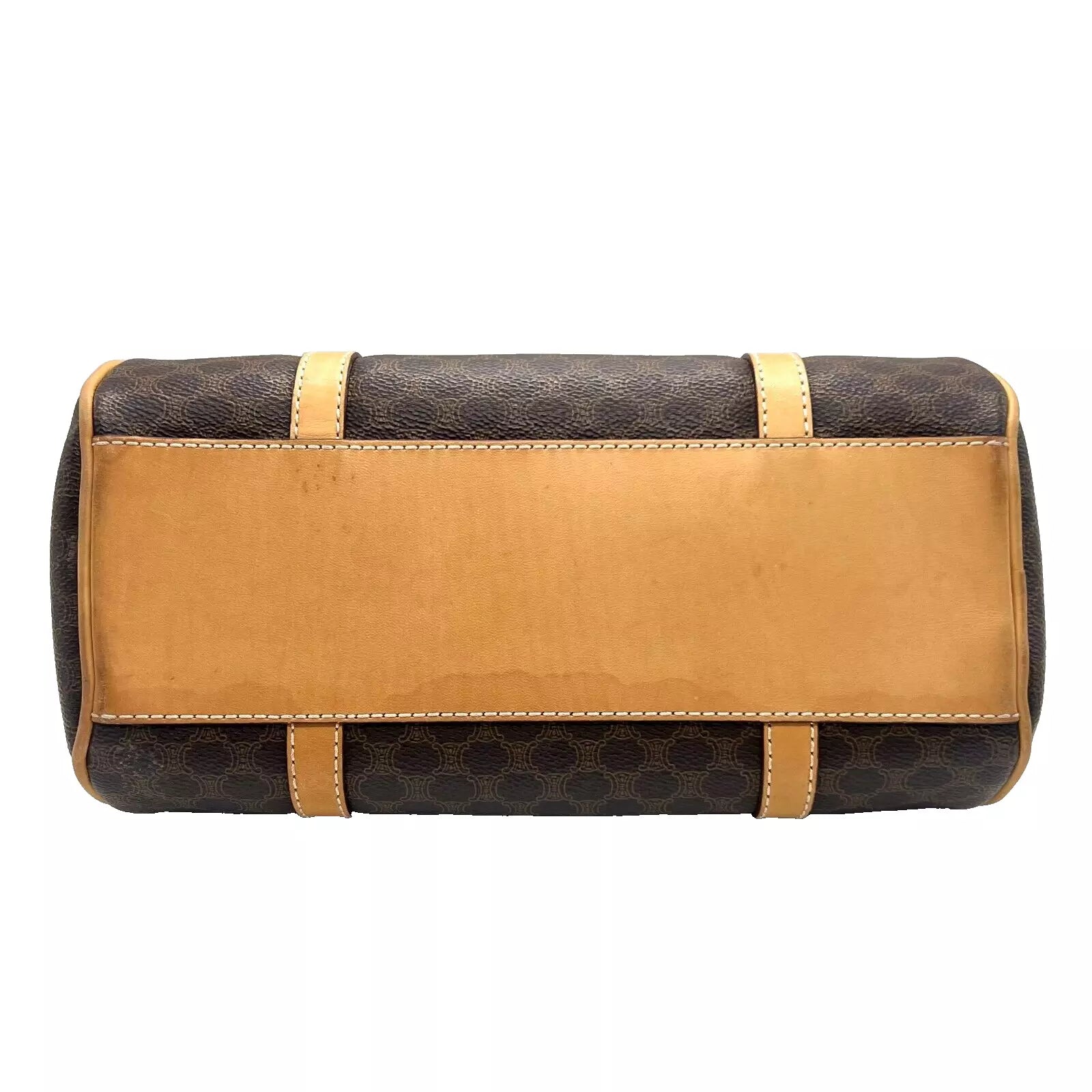 CELINE Triomphe Shoulder Bag - Tan, Leather, PVC