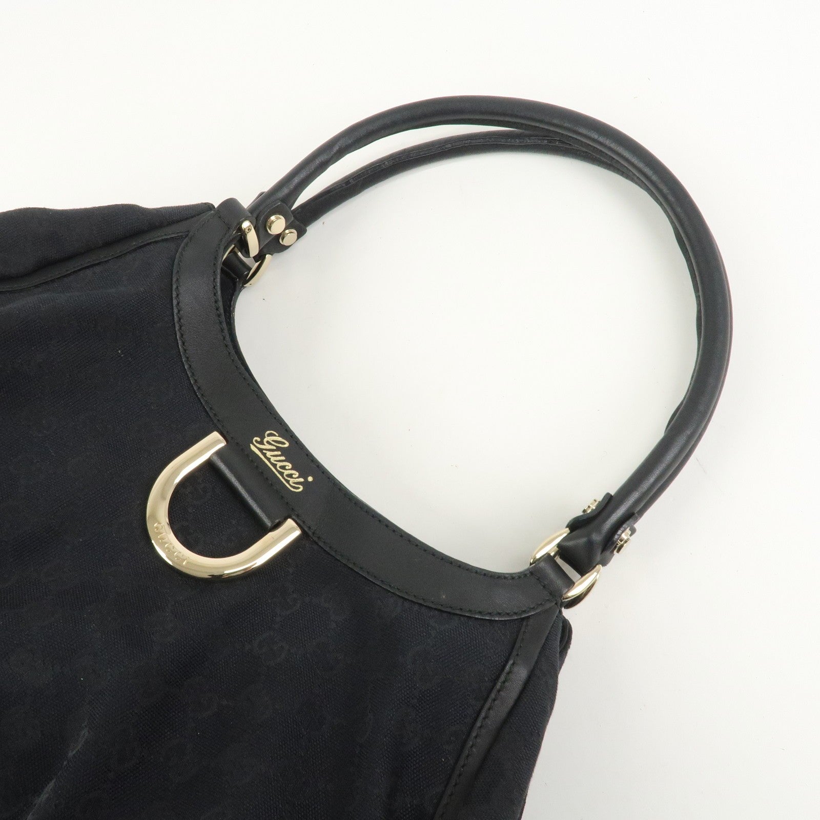 Gucci Abbey Shoulder Bag - Black, GG Canvas, Leather