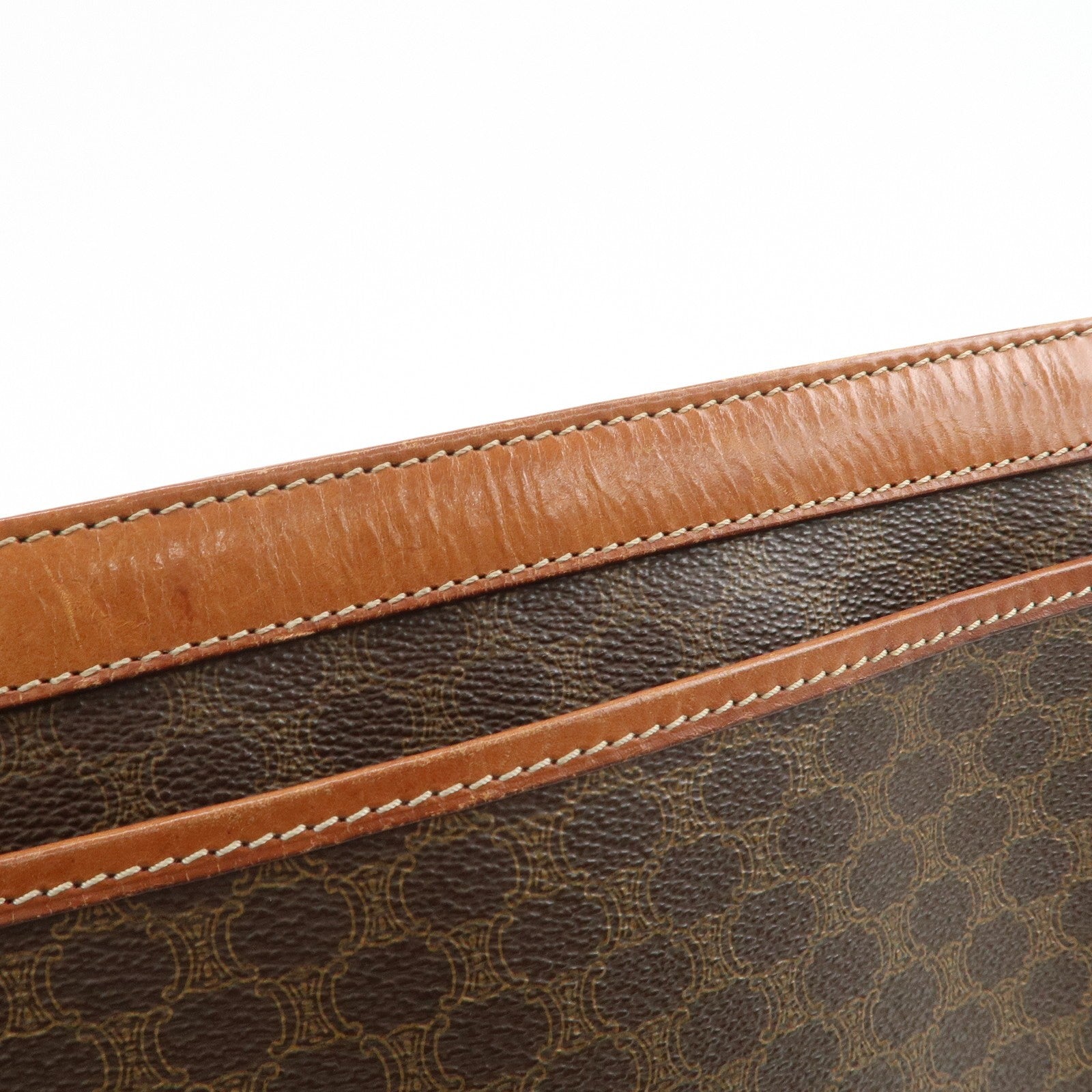 Celine Macadam Clutch Bag - Brown, PVC Coating Canvas, Leather