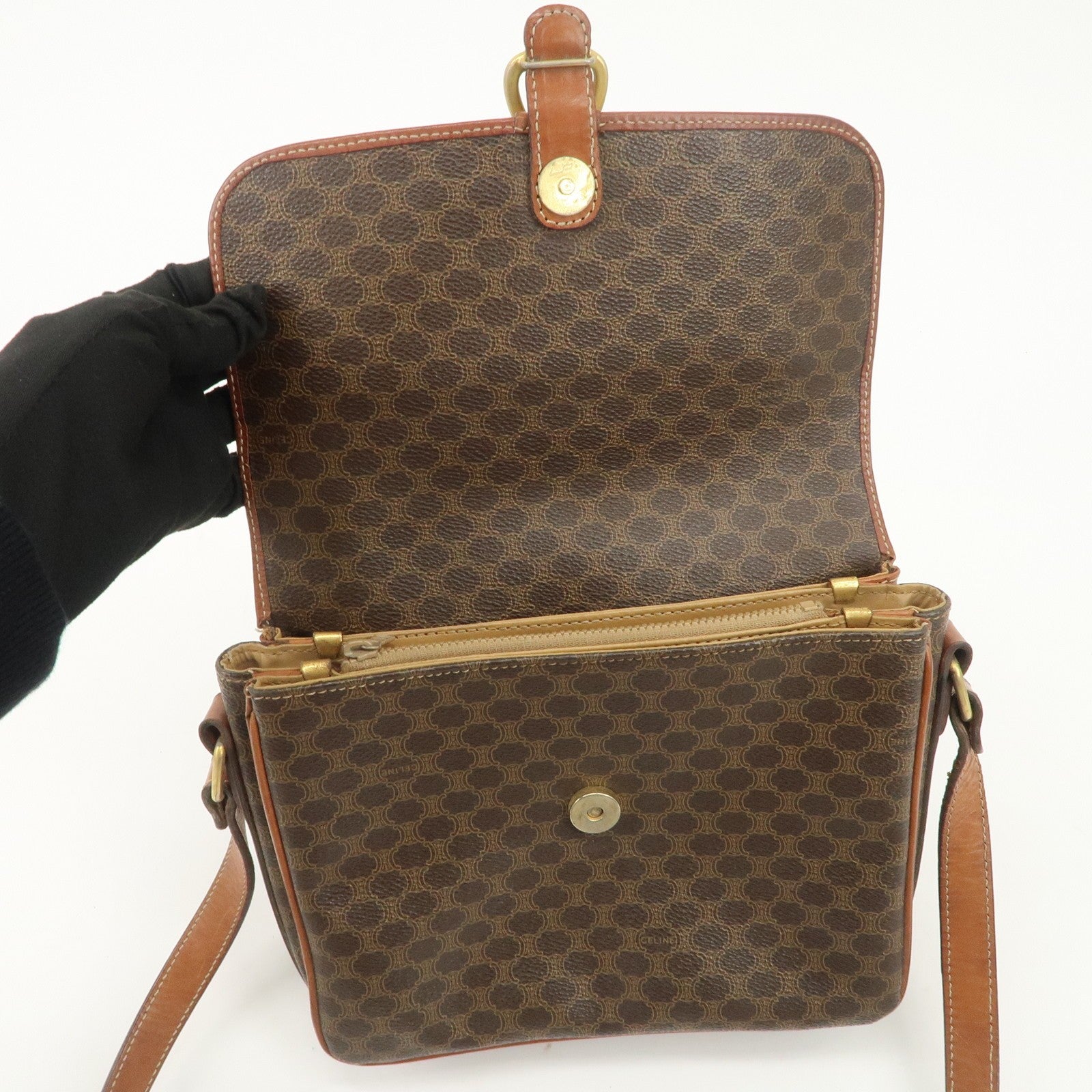 Celine Macadam Shoulder Bag - Brown, PVC