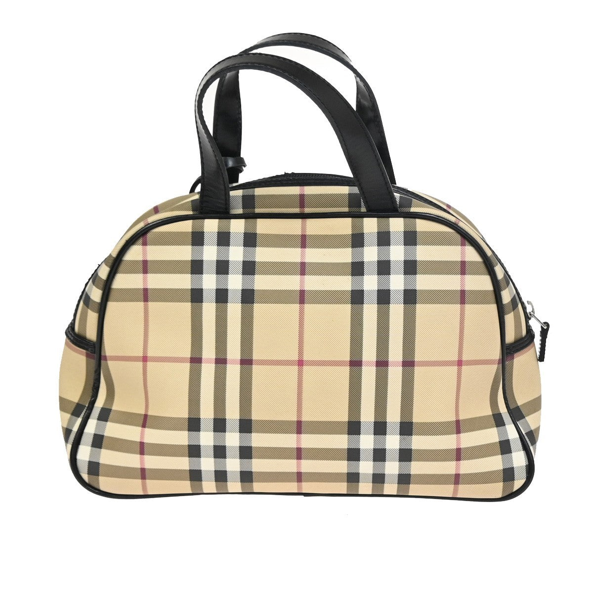 Burberry Nova Check Hand Bag - Beige Black, Leather PVC