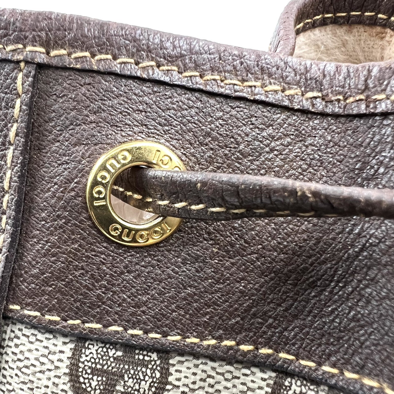 Gucci Vintage GG Sherry Line Shoulder Bag - Beige, Leather