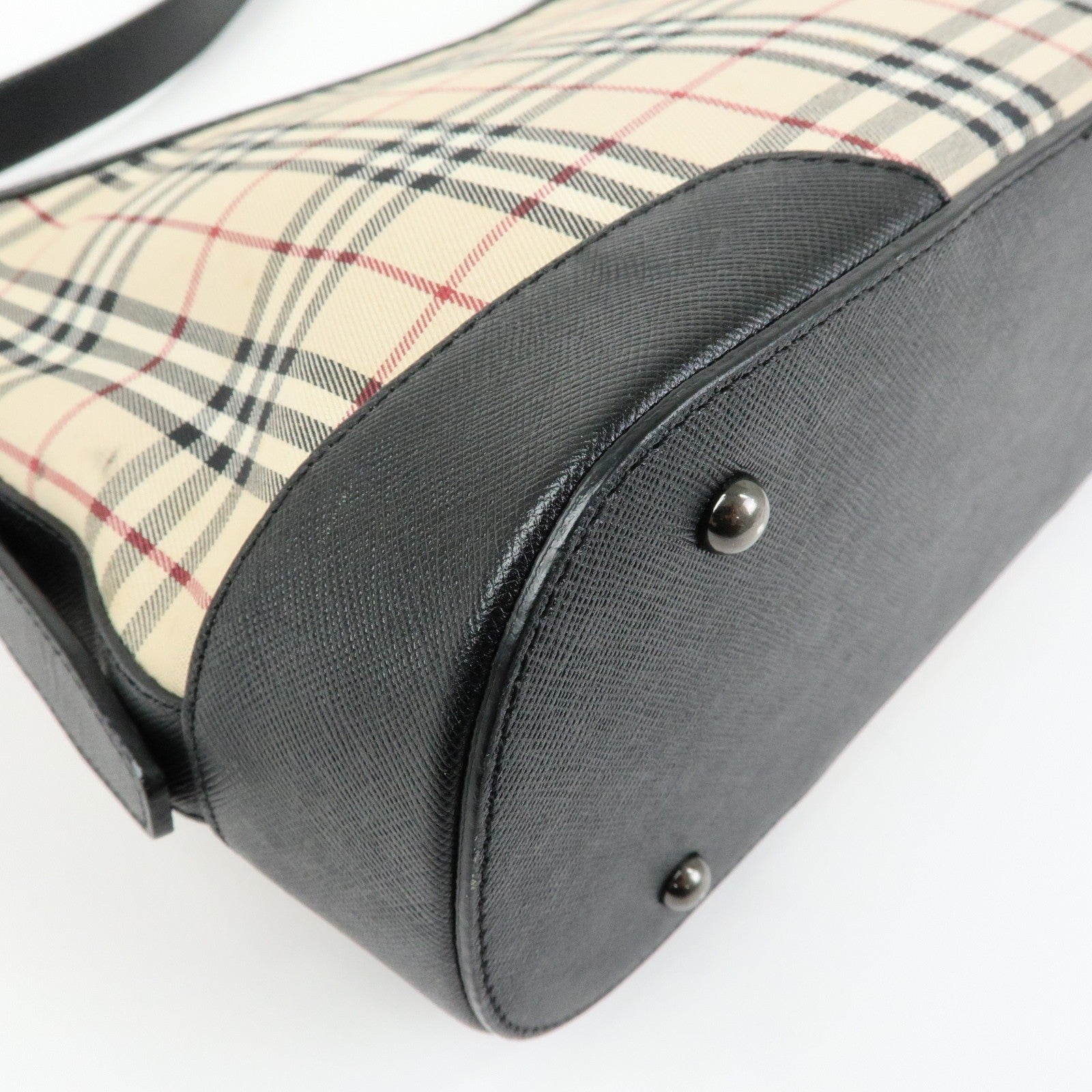 Burberry Nova Plaid Shoulder Bag - Beige, Canvas Leather