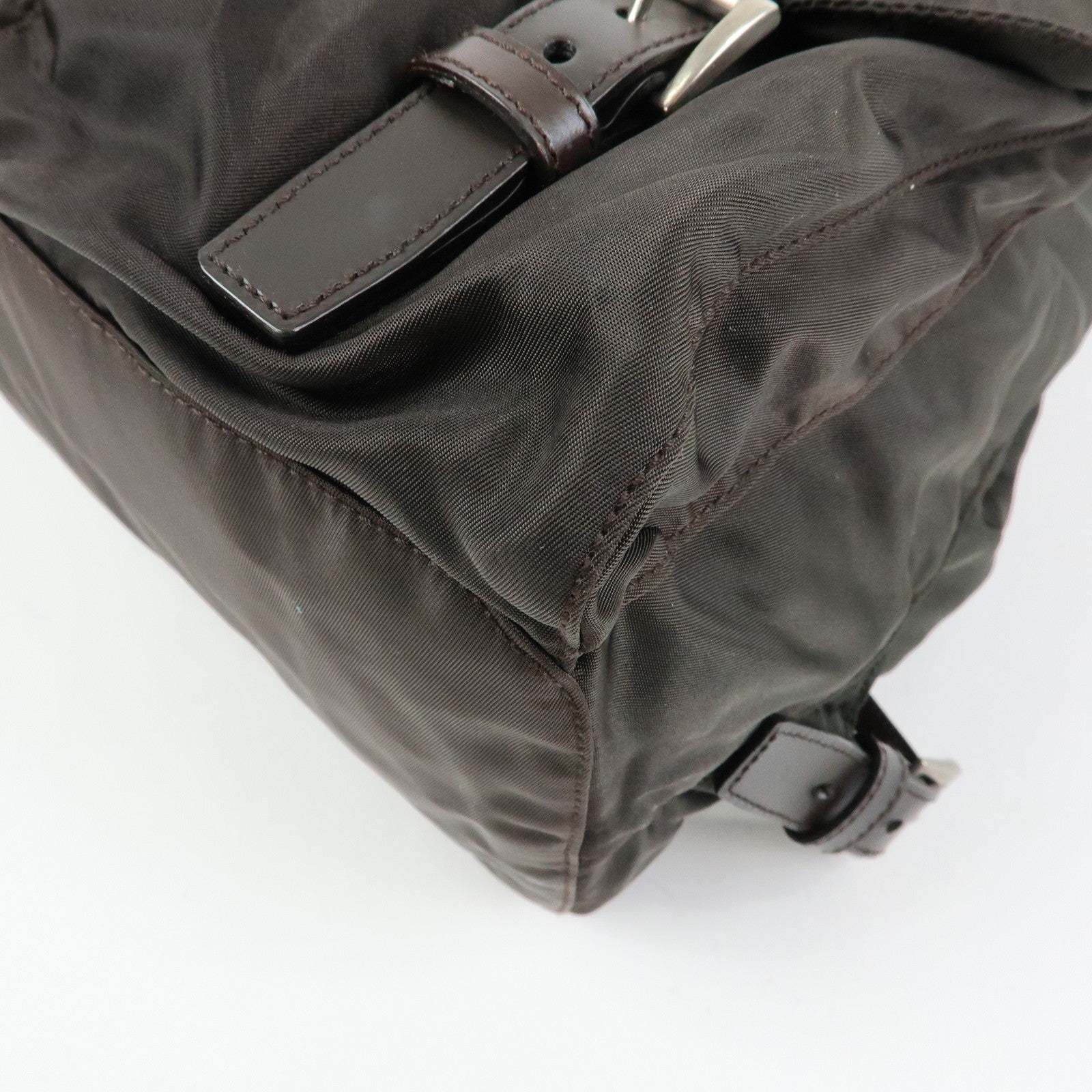 Prada B2811 Backpack - Brown, Nylon and Leather