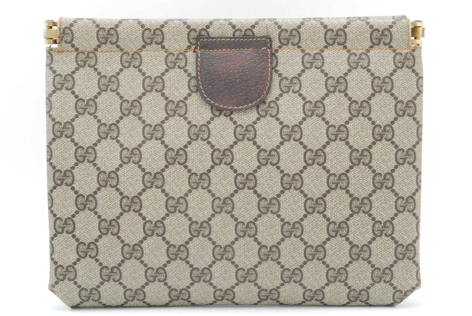 Gucci GG Supreme Clutch Bag - Brown, PVC Leather