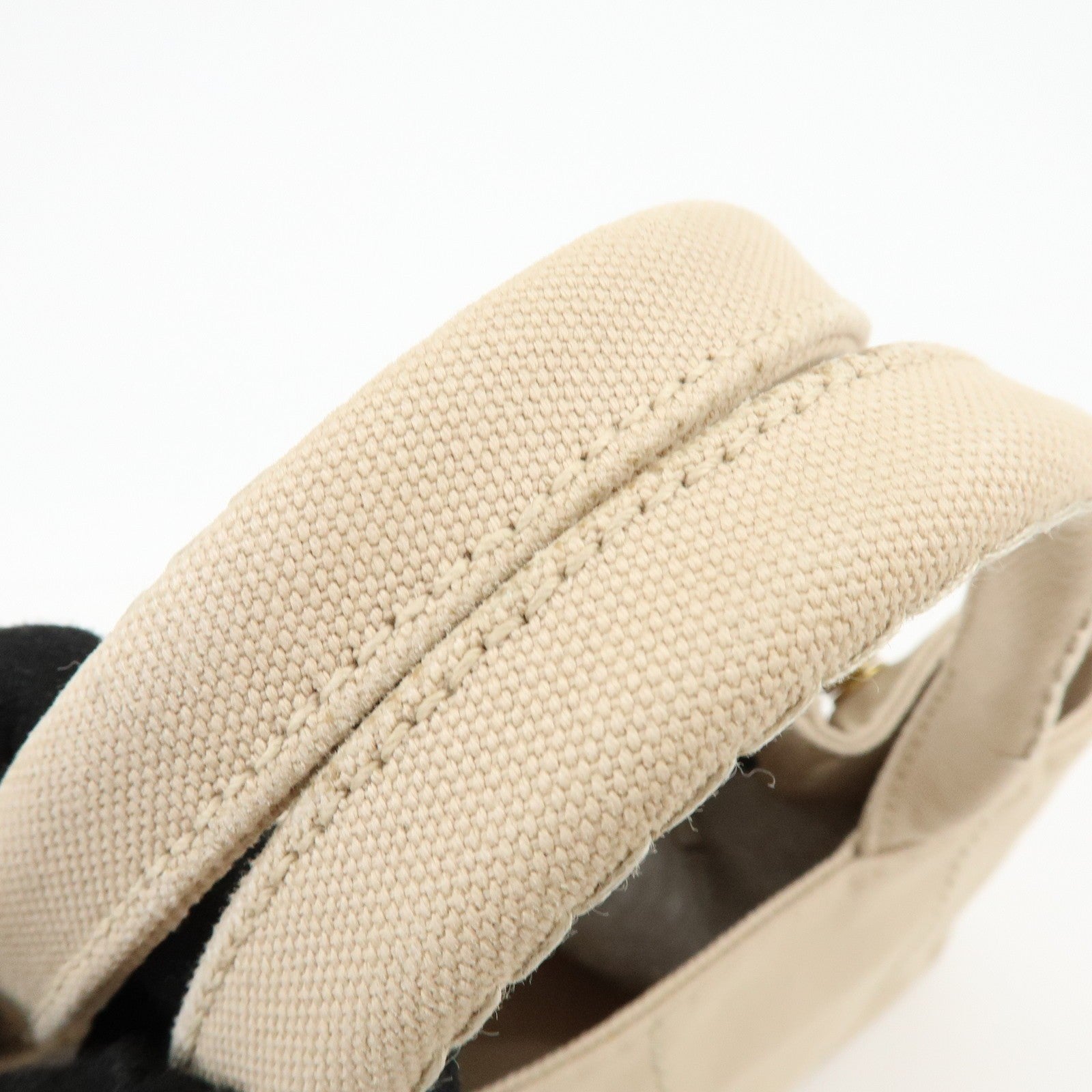 Prada Canapa Hand Bag - Beige, Canvas