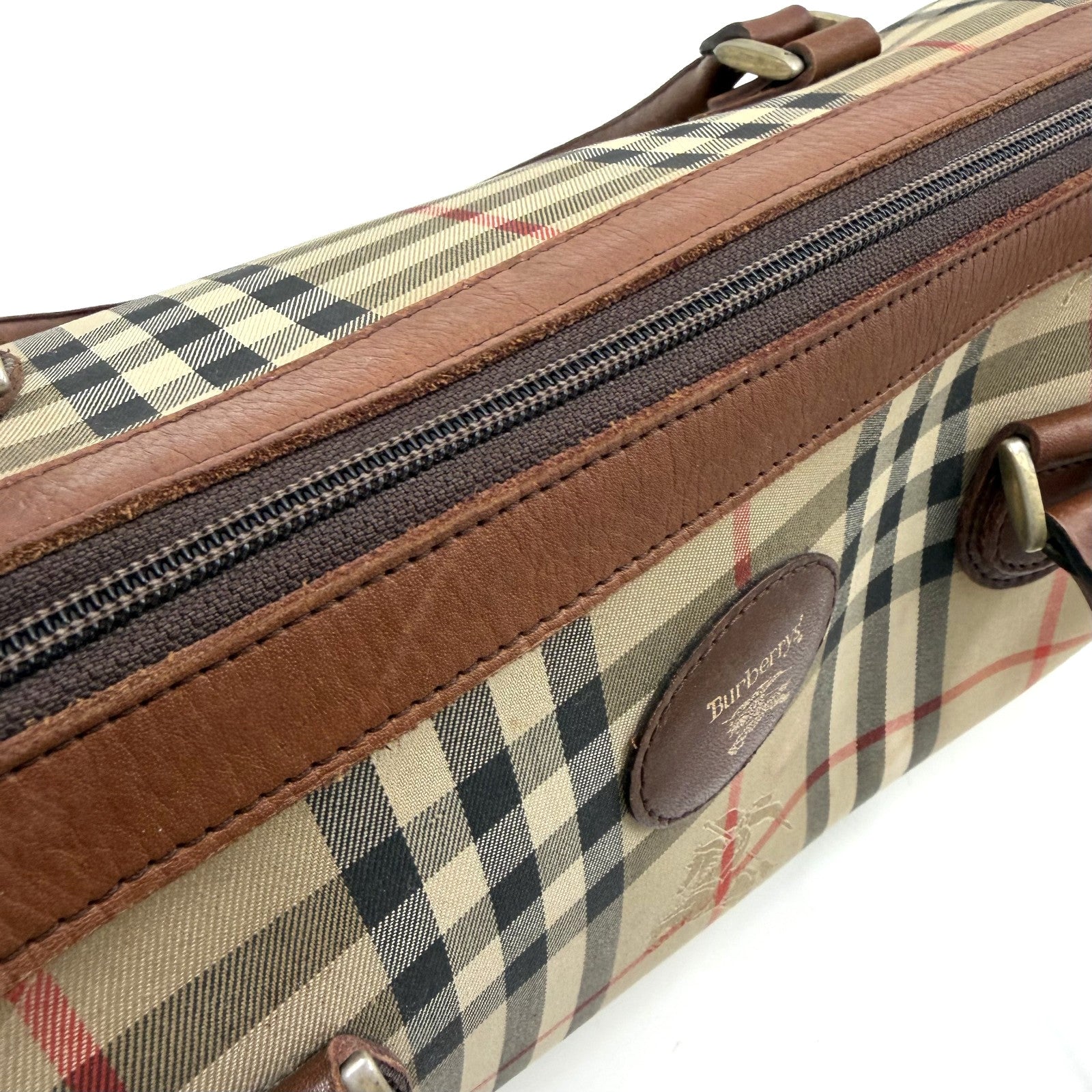 Burberry Nova Check Shadow Horse Shoulder Bag - Brown, Canvas