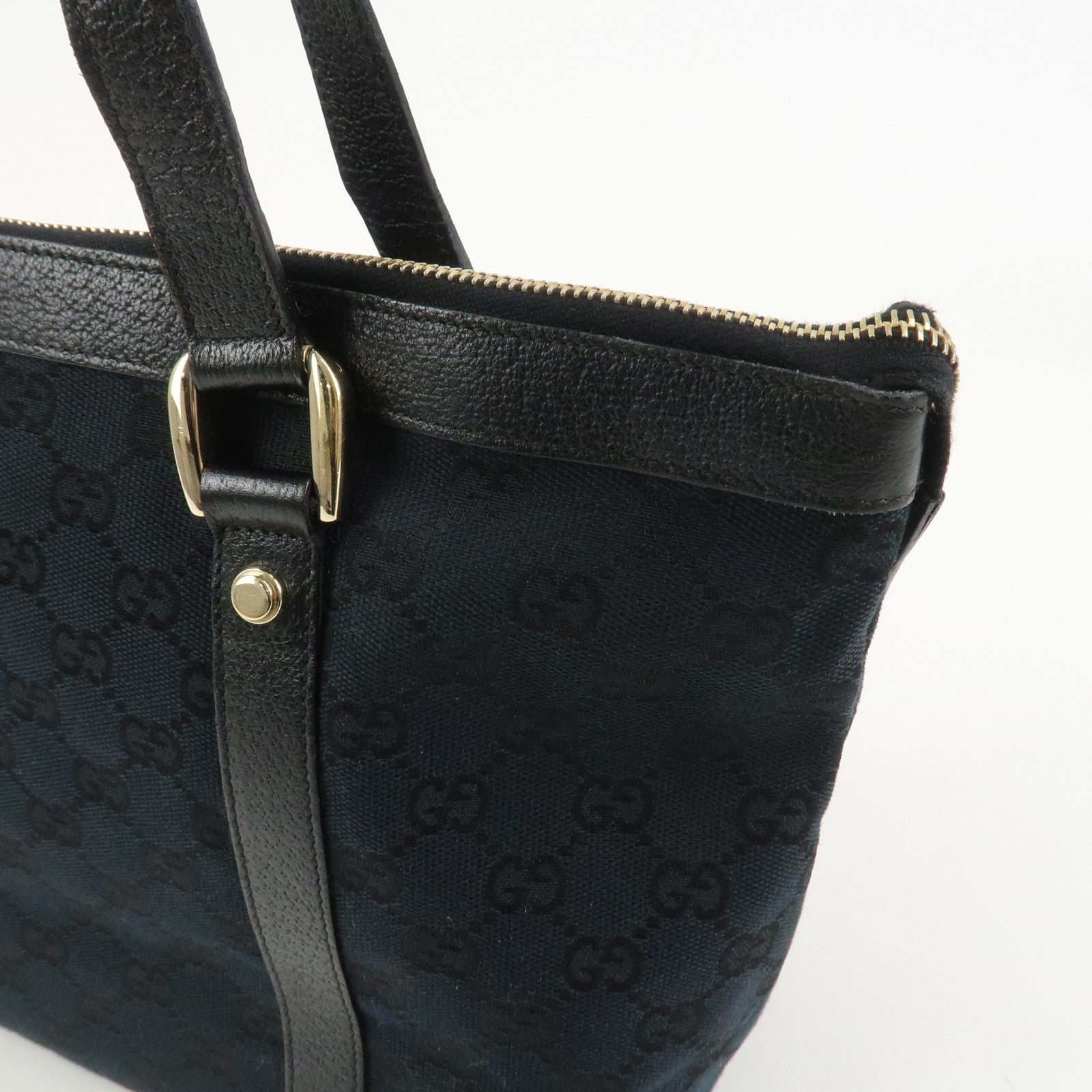 Gucci Abbey Tote Bag - Black, GG Canvas, Leather