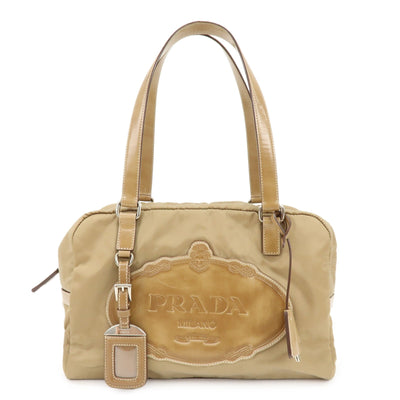 Prada Shoulder Bag - Beige, Nylon and Leather